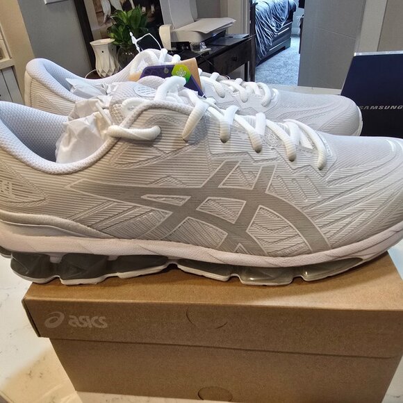Asics Gel-Quantum 360 VII KNIT Sportstyle Running Shoe Trainer WHITE MENS 10 NEW - Picture 1 of 15